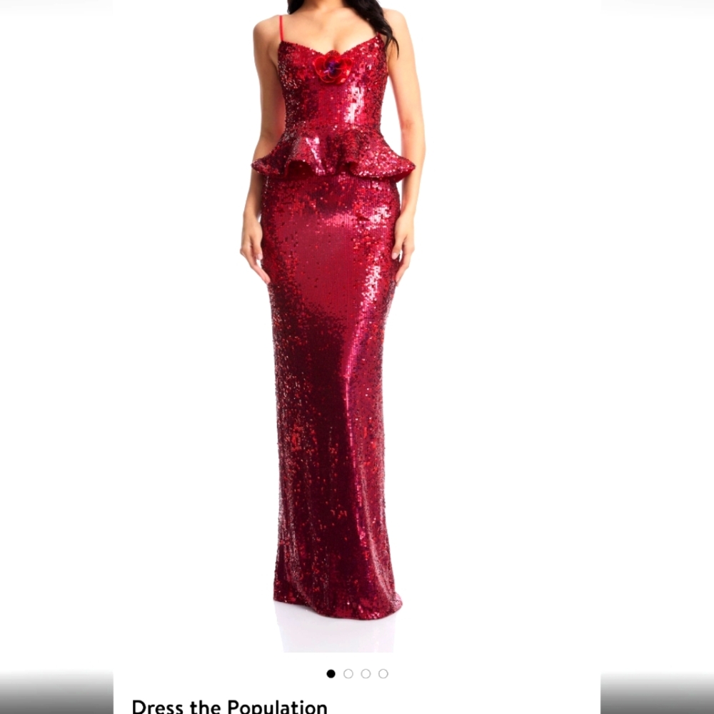 Dress the Population Burgundy Sequin Maxi Dress